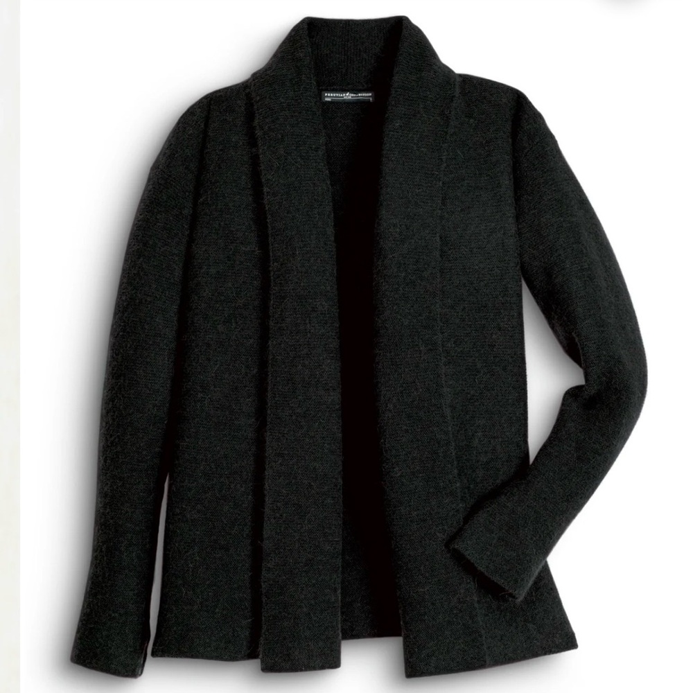 Peruvian Connection Sea Green Shawl Collar Cardig… - image 6